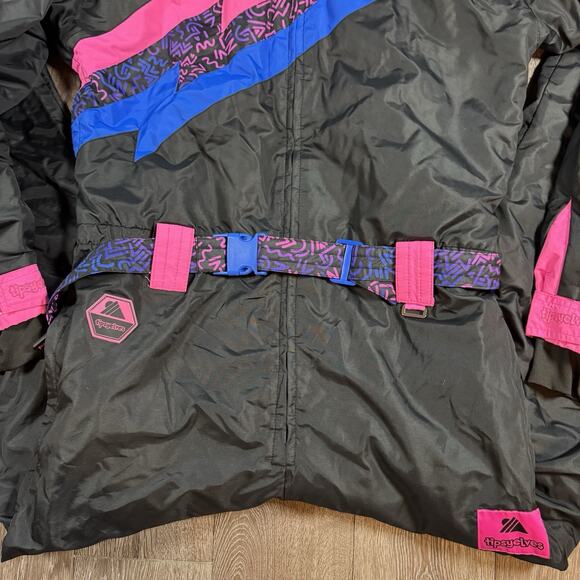 Tipsy Elves Night Run Neon One Piece Snowsuit Men’s Size L Ski Suit Retro 80s - Picture 3 of 15